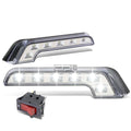 Universal Chrome Housing Grille LED Fog/Accent Lights+Switch+Wiring
