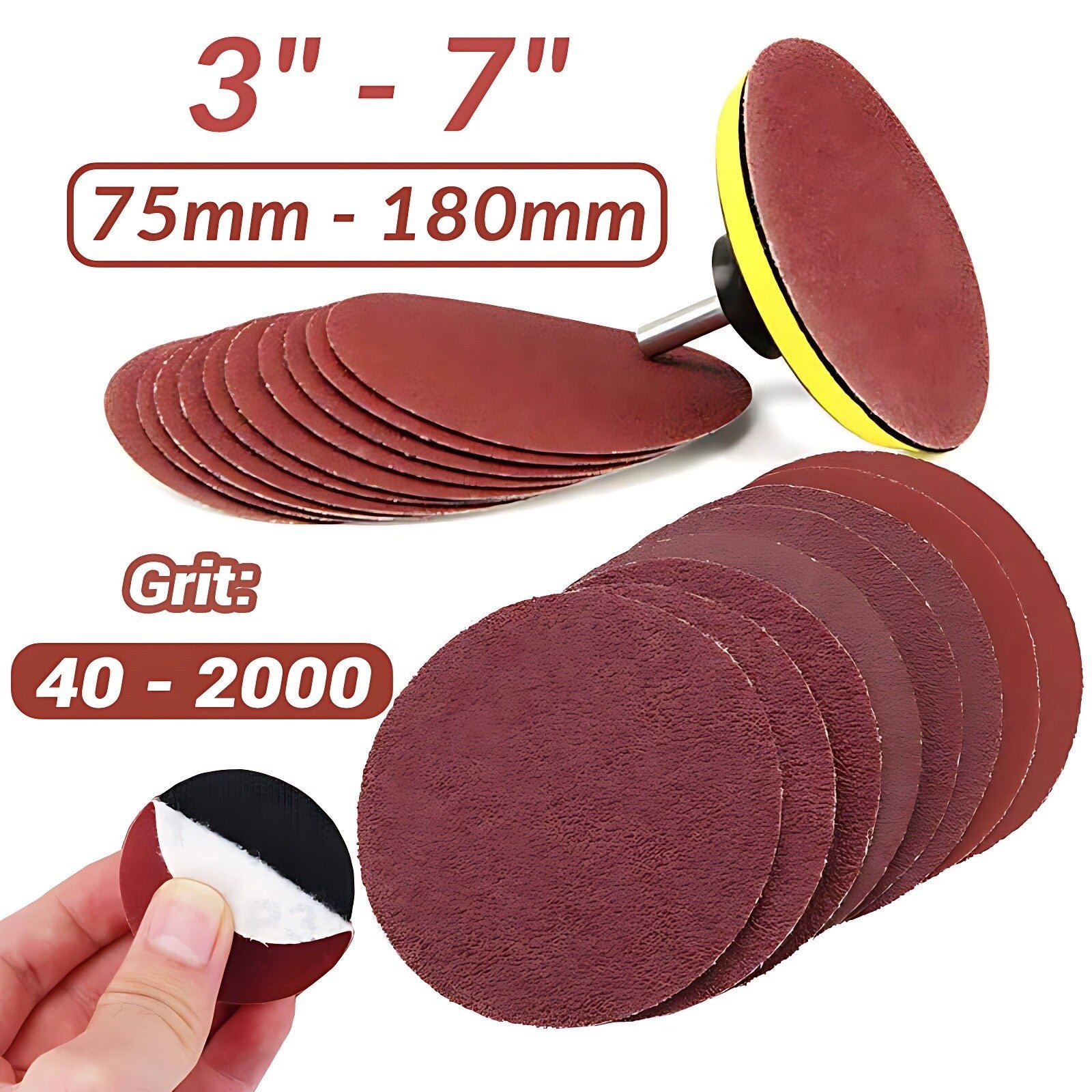 Hook Loop Sanding Discs 40-2000 Grit 3-7 Inch