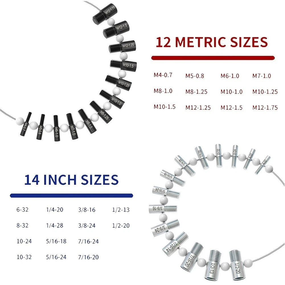 Thread Gauge Set For Nut Bolt Size Identification Carbon Steel