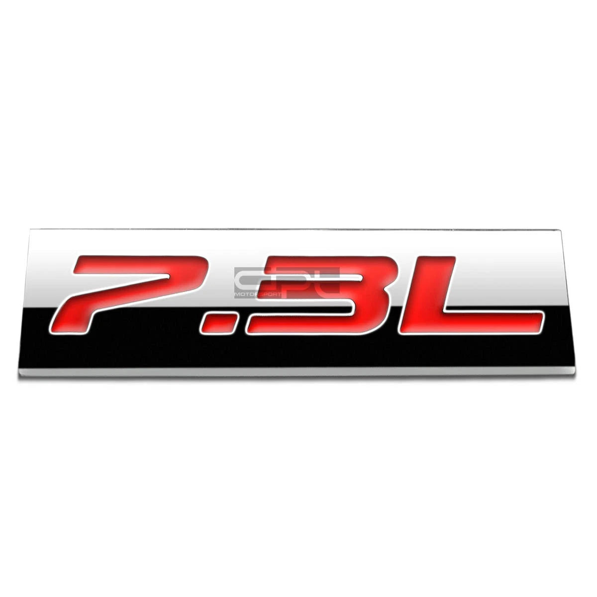 Bumper Sticker Metal Emblem Decal Trim Badge Polished Chrome Red 7.3l
