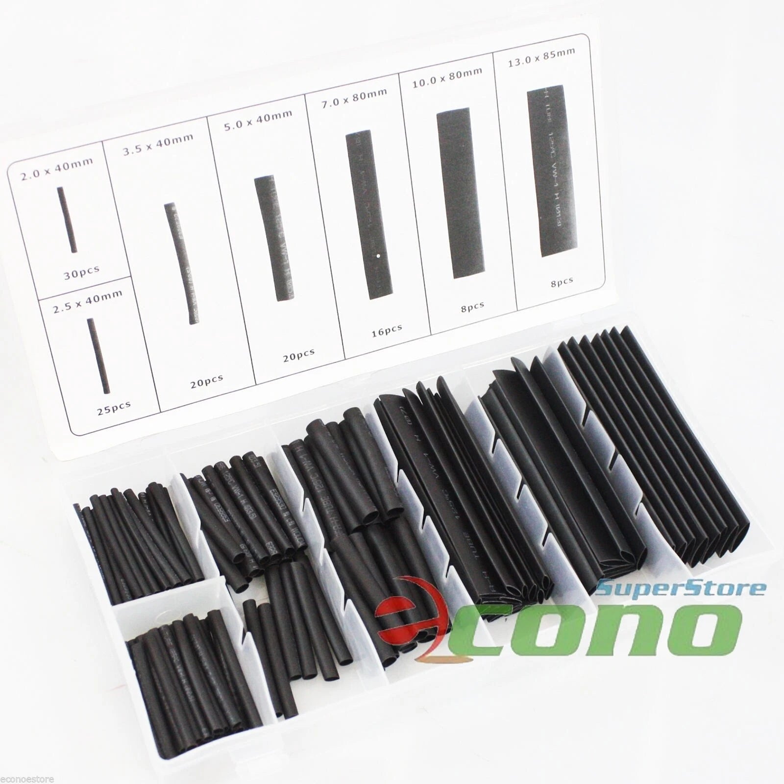 7 Sizes Heat Shrink Tubing Assortment Wire Wrap Electrical Connection