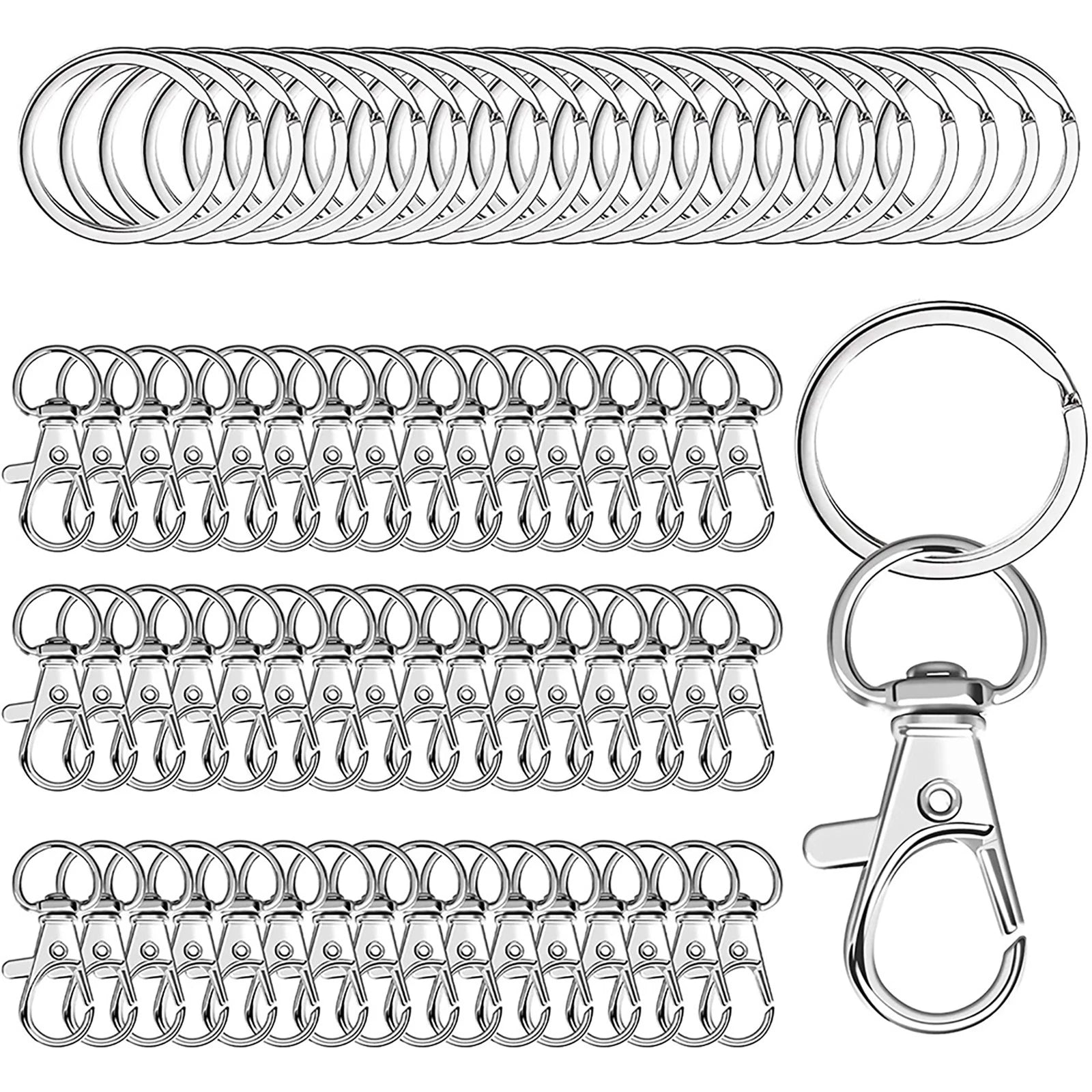 Silver Alloy Metal Lanyard Swivel Snap Hooks Clip For Diy Key Chain