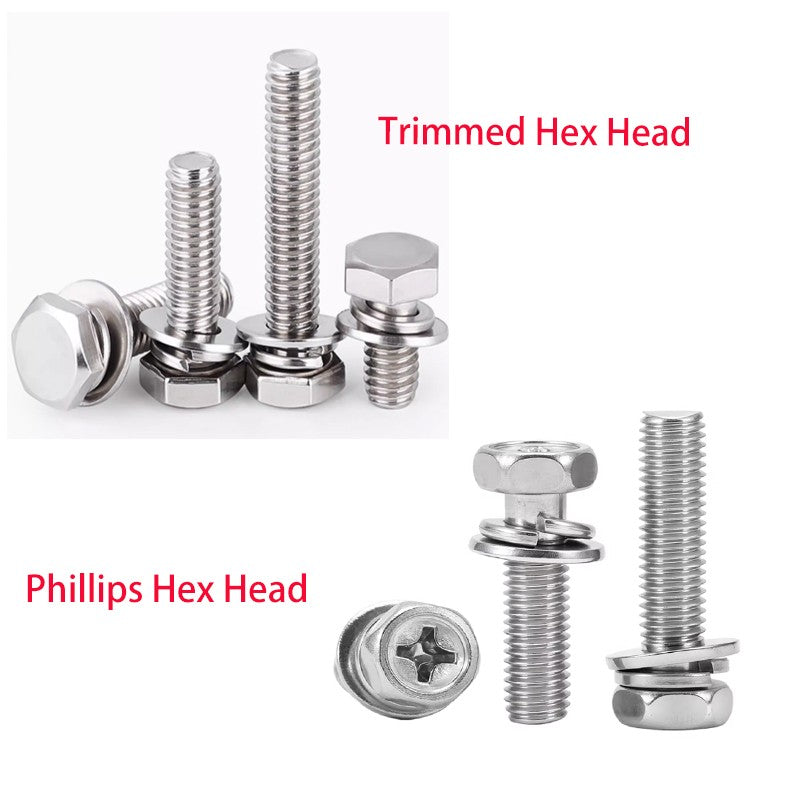 Hex Bolts & Washers Set - A4 Stainless Steel