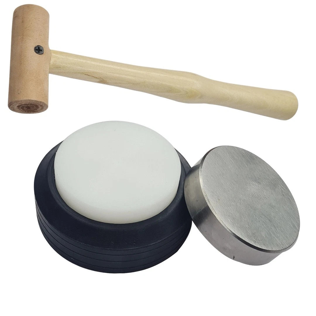 Set Of 2 Rawhide Mallets 1" (25mm) & Two-sided Anvil 3” – Jewelry