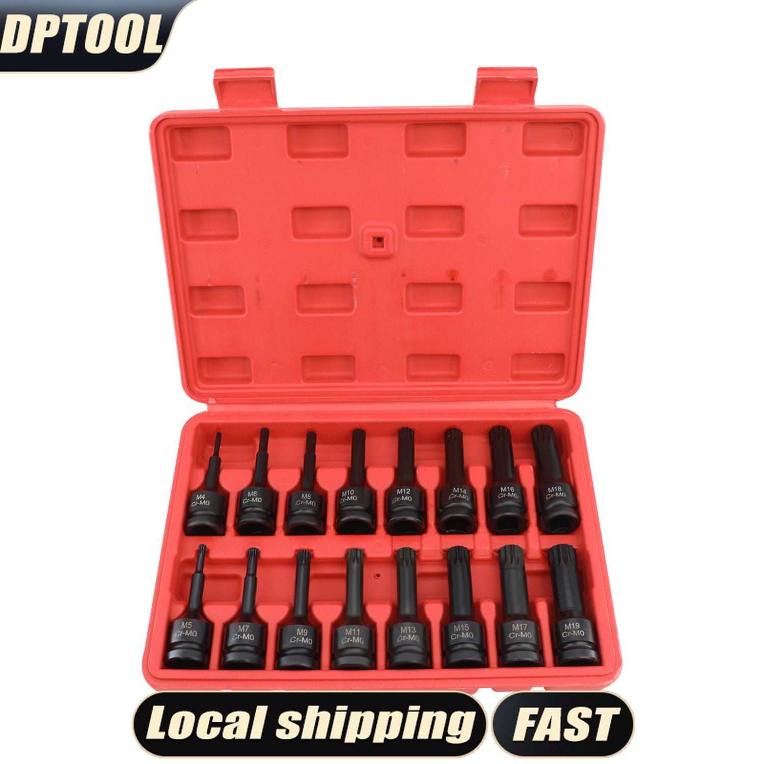 10pcs 16pcs 1/2" Dr. Torx Star Impact Socket Bit Driver Set M30 to M70