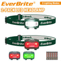 EverBrite 2-Pack LED Headlamp 5 Lighting Modes by EverBrite