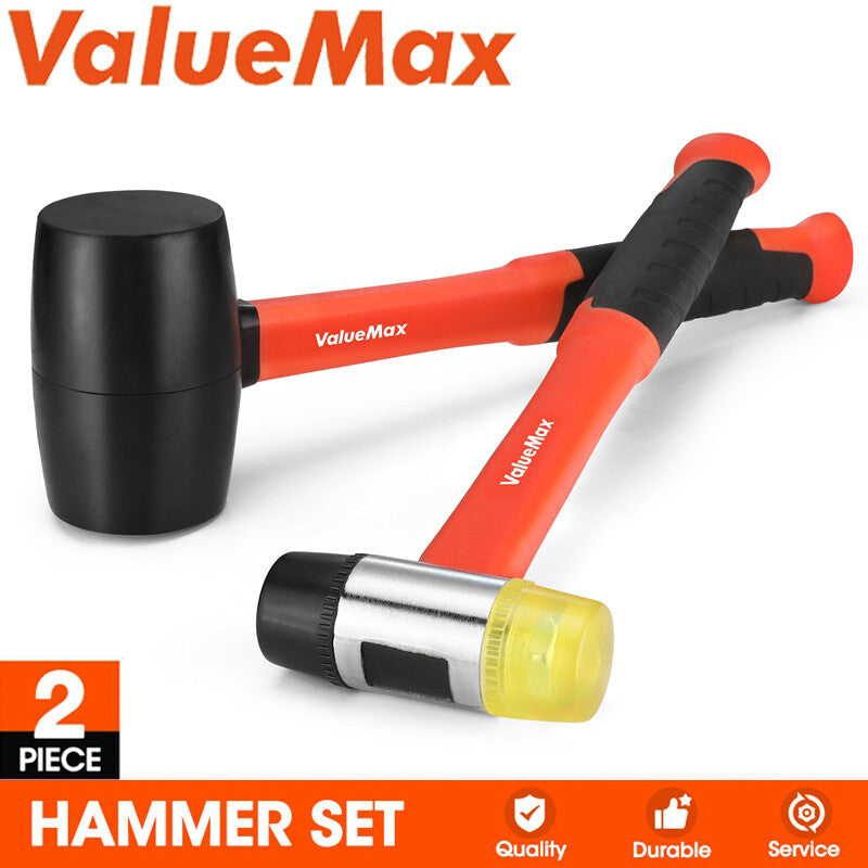 ValueMax 2PIECES Rubber Mallets 16oz Rubber Mallet 35mm Double-Faced