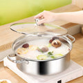 Thick Wall Stainless Steel Dual Compartment Stockpot For Home And