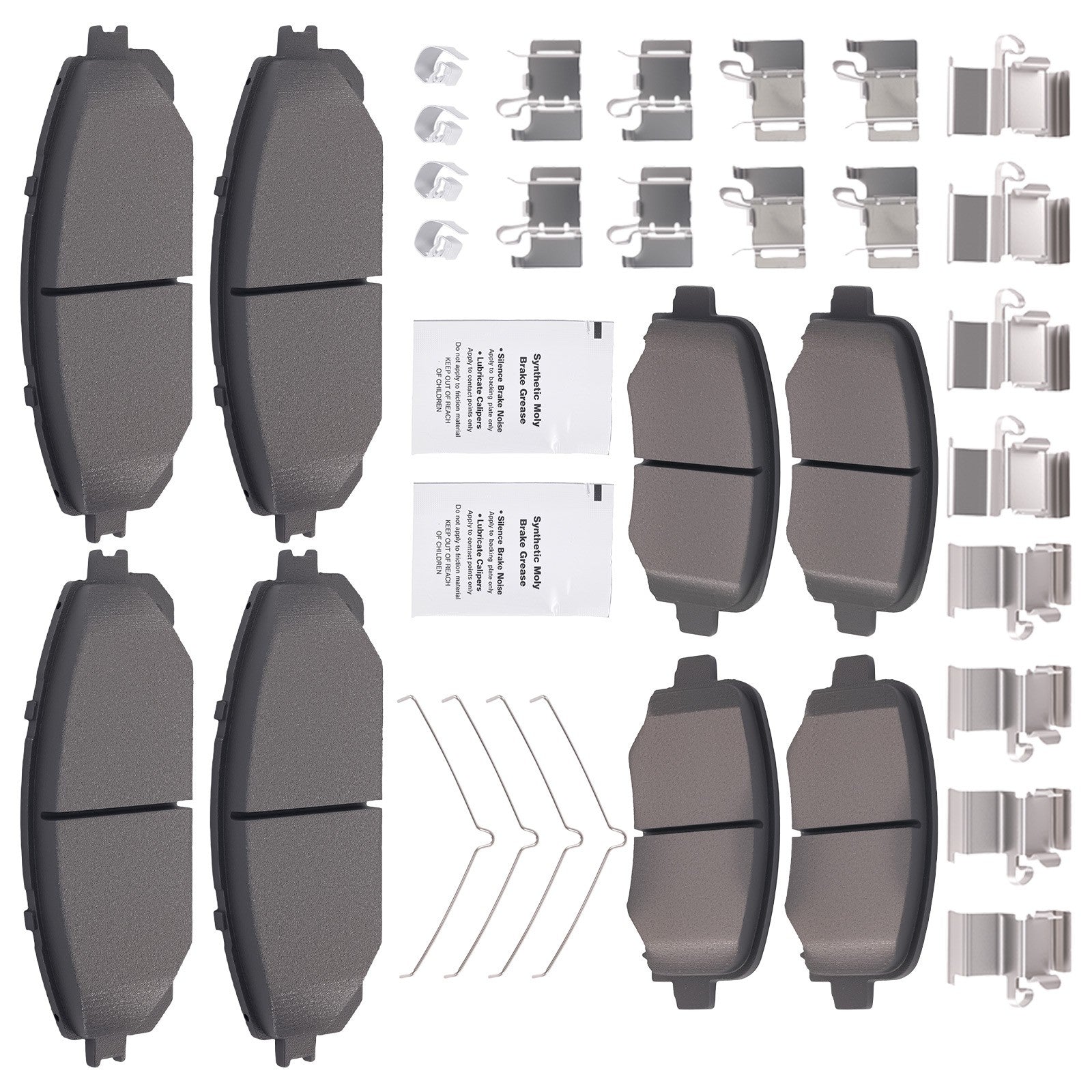 Front Rear L&R Brake Pads Kit for Jeep Cherokee 2014-2022