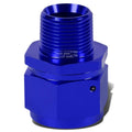 16-An Female Flare To 3/4" NPT Male Blue Aluminum B-Nut Swivel Coupler