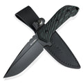 Flissa 10" Hunting Knife With Leather Sheath Full Tang Fixed Blade