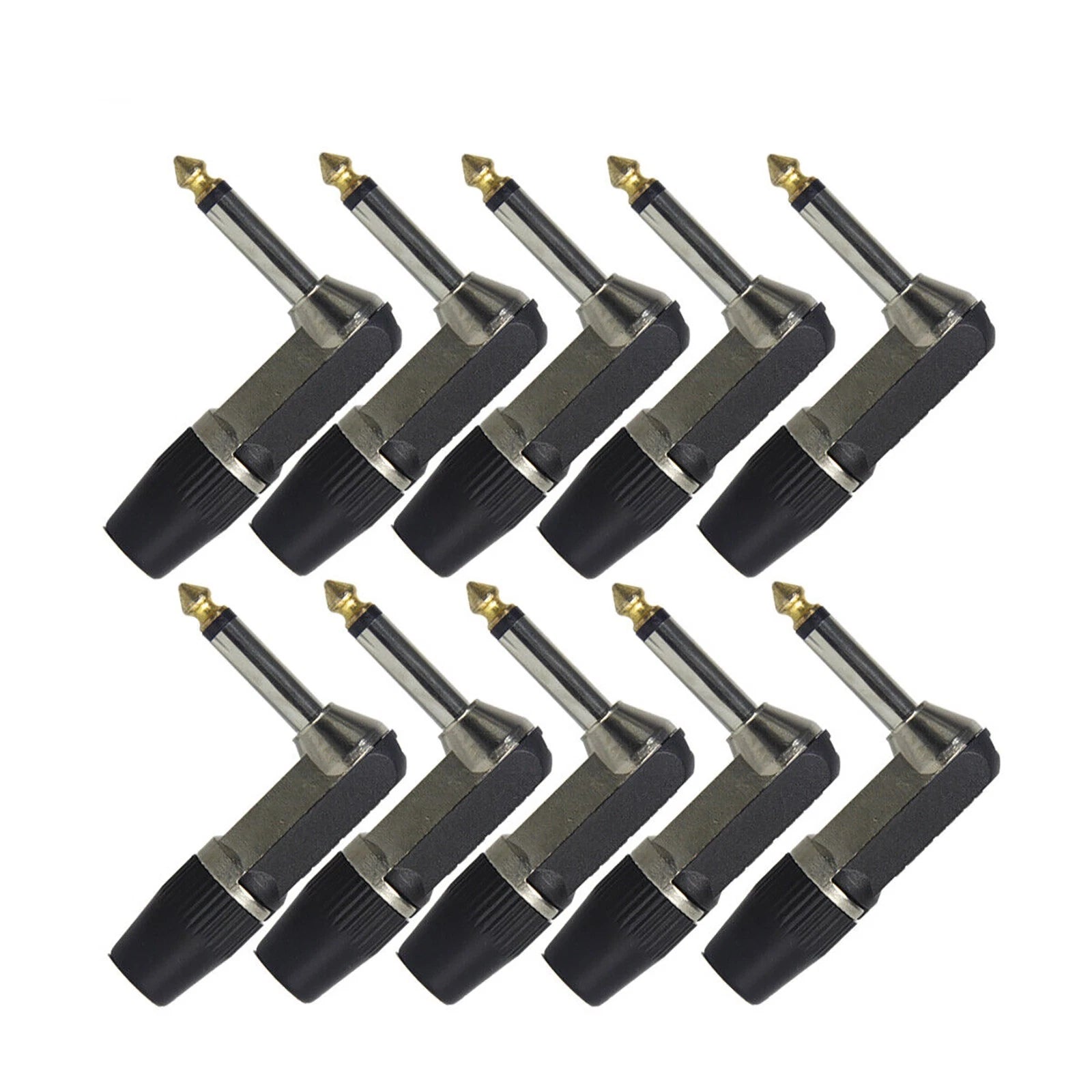 1/4in 6.35mm Jack Plugs Guitar Cable End Connectors Right Angle Mono