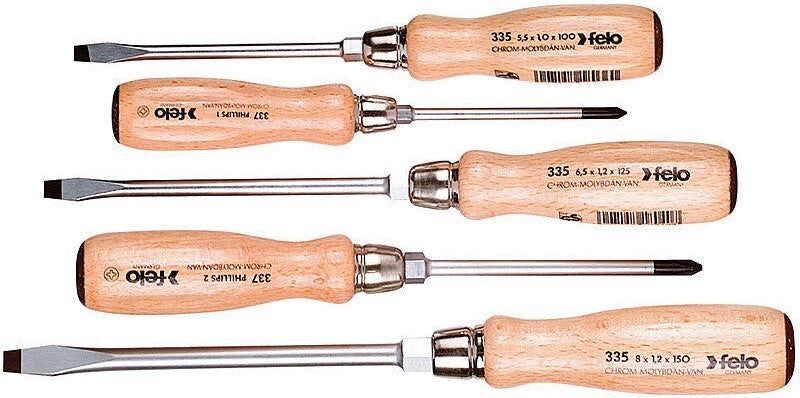 Felo 5pc Wooden Screwdriver Set