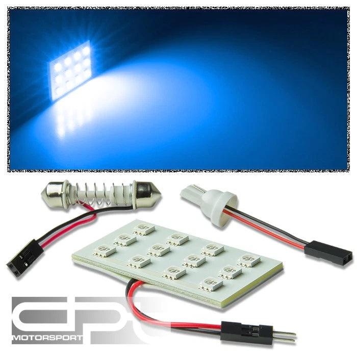 T10 5050 194/168/w5w 12-smd 12V Bright Blue Led Interior Dome Wedge