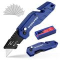 Folding Utility Knife Quick Change Blades Pocket Knife Box Cutter 10 Extra Blade