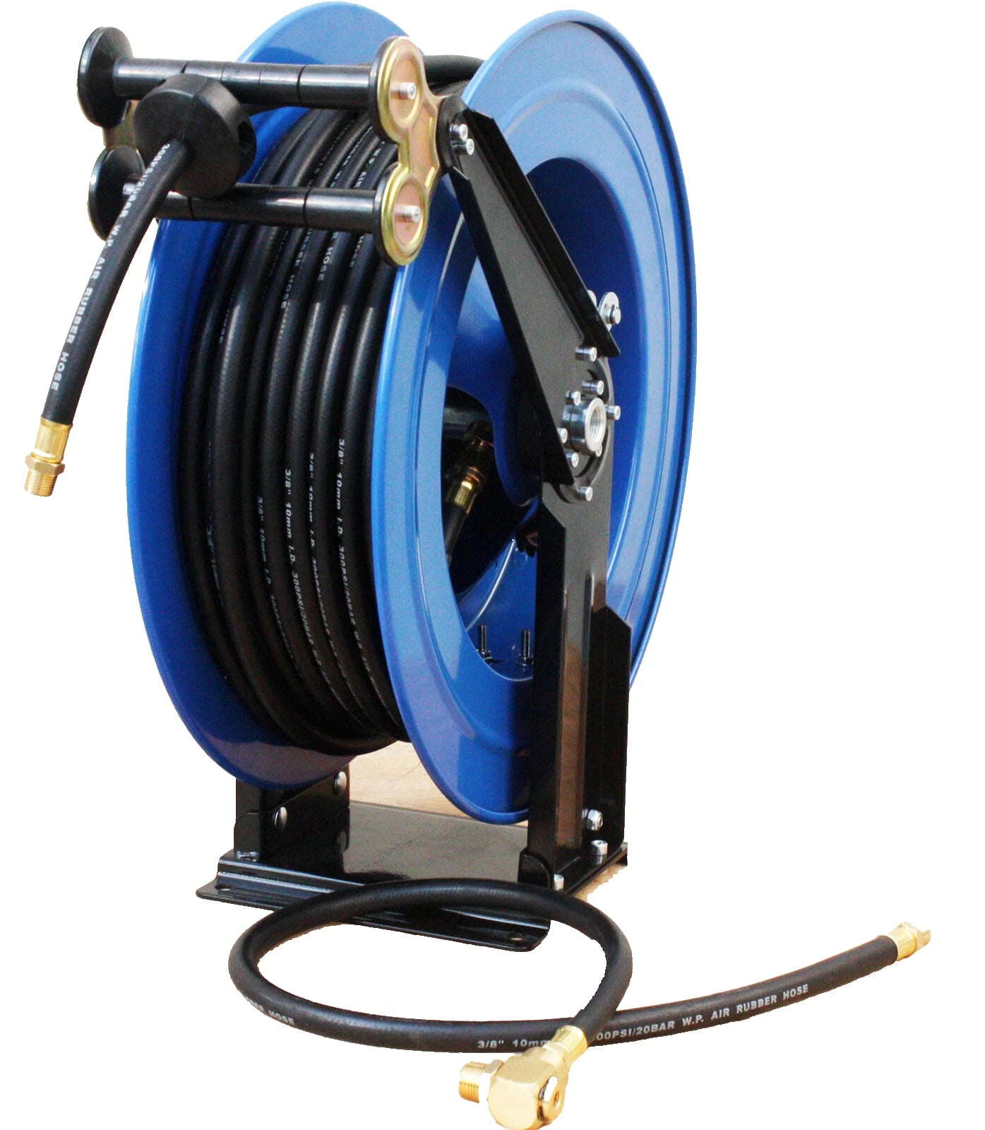 Auto Retractable 100' Air Hose Reel Ceiling Wall Mount & 100ft Rubber