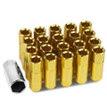 Open End M12x1.25 60mm Tall 25mm Od Gold Hexagon Jdm Lug Nuts+adapter