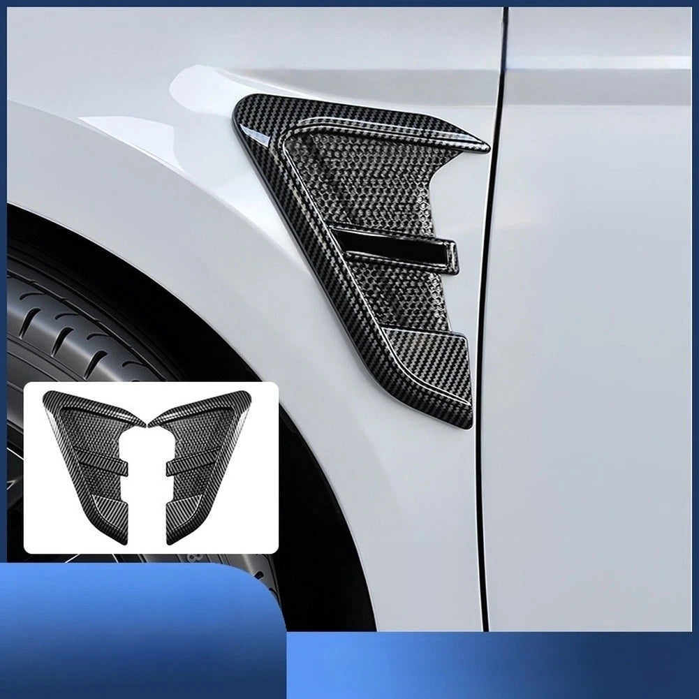 Car Side Wing Vent Cover With Glossy Carbon Finish And High Adhesion