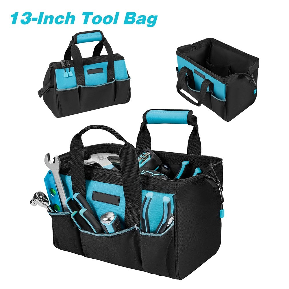 DURATECH 13" Toolbag 9 Pockets Wide Thickened Fabric Open Mouth