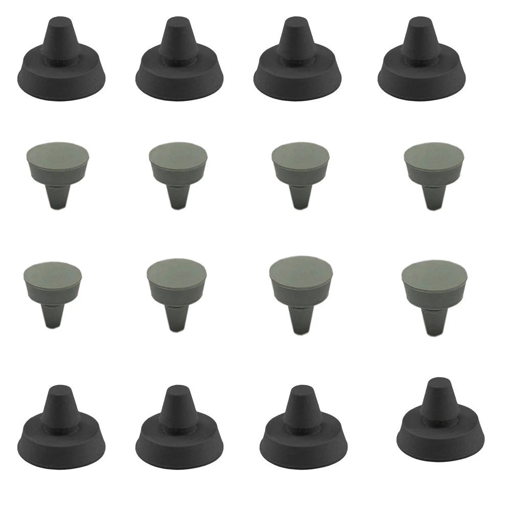 Set Of Gray Shelf Rest Bracket Rubber Bumpers Glass Shelf For Retail
