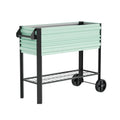 WORKPRO Galvanized Raised Garden Bed 37x14.6x31.6" w/Legs Wheels 400LBS Capacity
