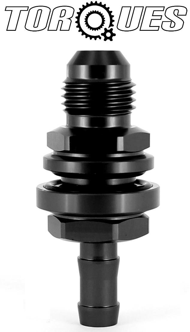 AN-6 (6AN) STRAIGHT O ring sealed Bulkhead to 8mm Barb Adapter + Nut
