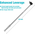 1/2'' Drive 24" Breaker Bars Heavy Duty 240° Flex Head Spring-loaded