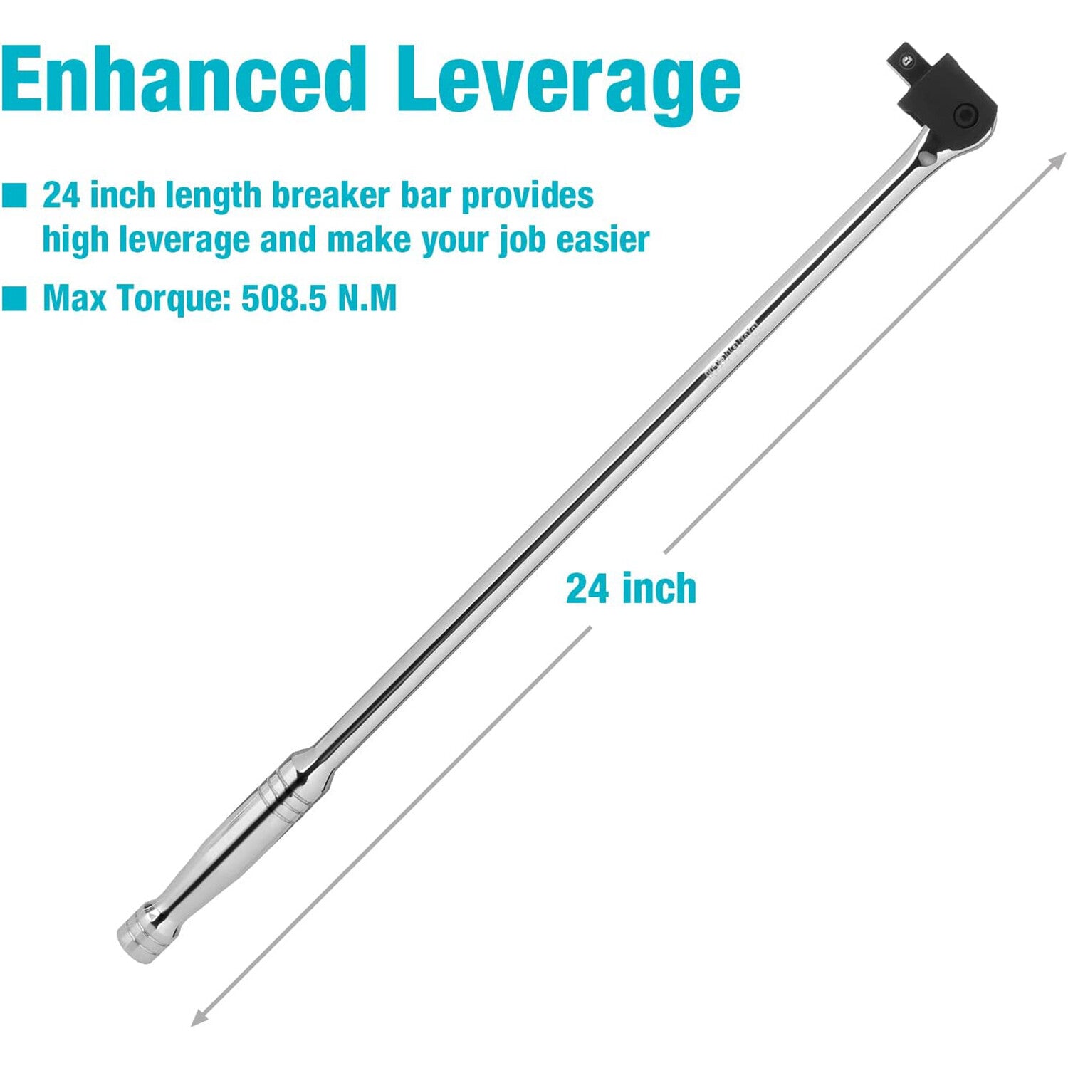 1/2'' Drive 24" Breaker Bars Heavy Duty 240° Flex Head Spring-loaded