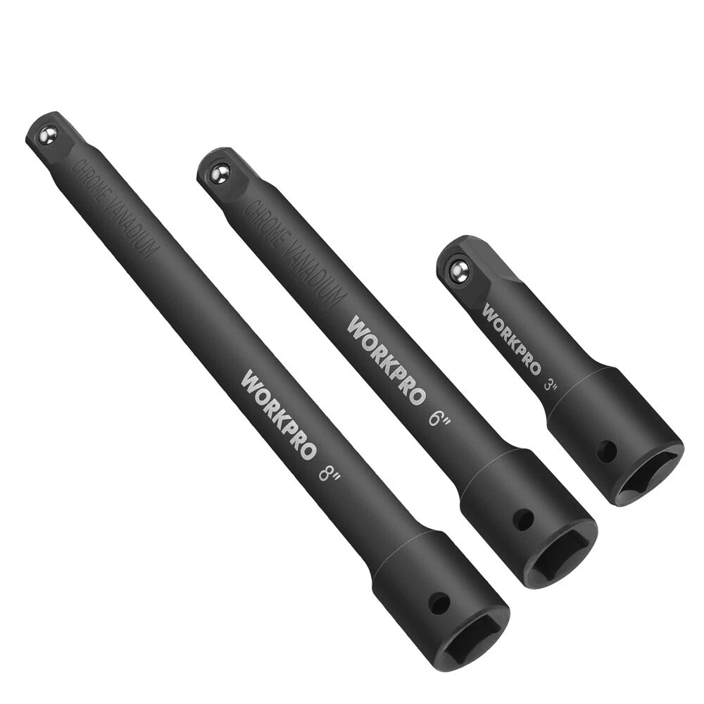 3/8" Drive Impact Extension Bar Set 3” 5” 10” Socket Extensions