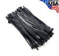 Zip Cable Ties 8" 120lbs Uv Black Made In Usa Nylon Wire Tie Wraps