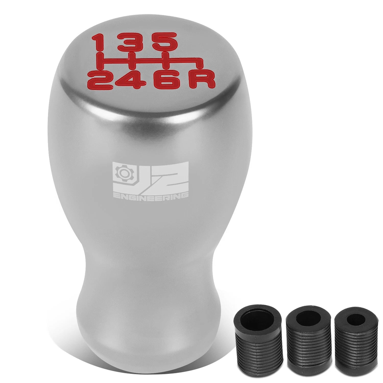 J2 Universal Aluminum Shift Knob Silver Flat | Built Supply Co