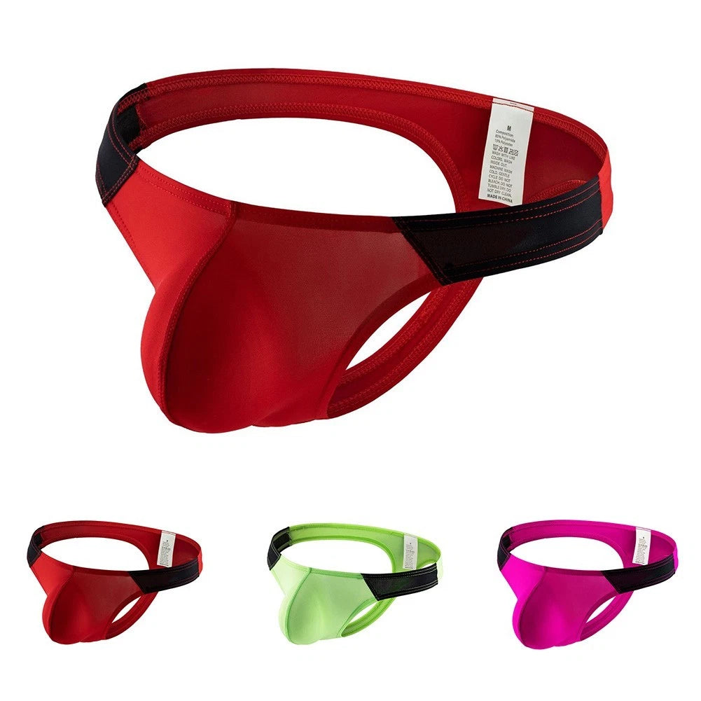 Smooth Gstring Low Waist Men's Pouch Panties Ice Silk Underwear Sexy