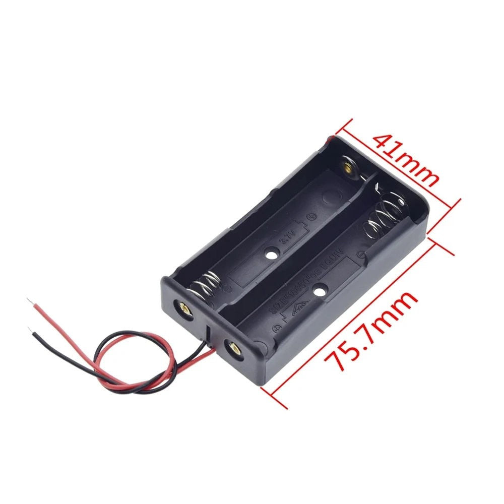 18650 3.7v Battery Cell Holder Wired Case Box 2 Position
