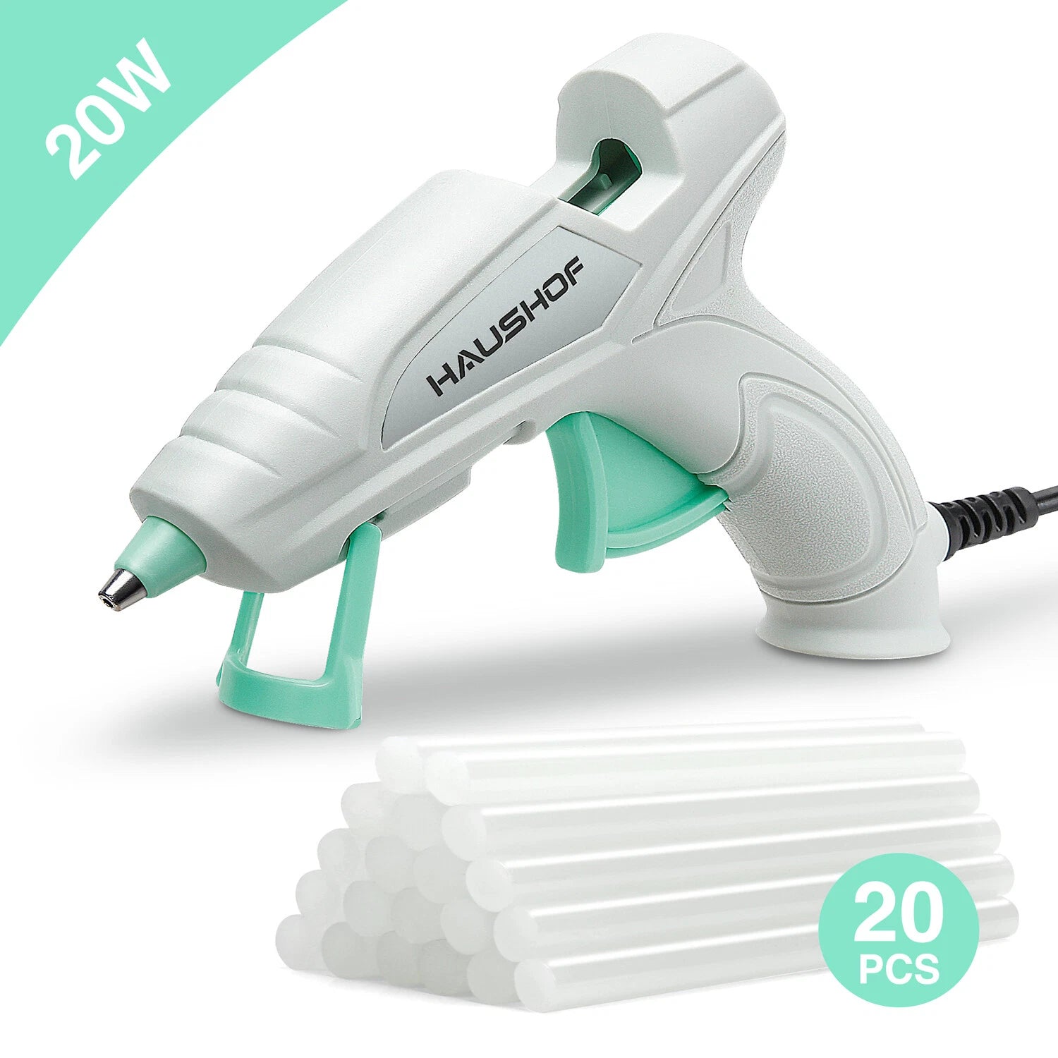 Haushof Mini Hot Glue Gun Kit For Crafts & Diy 20W 120V W/ Hot Glue