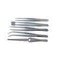 5-piece Stainless Steel All-purpose Tweezer Set - Jewelry Making