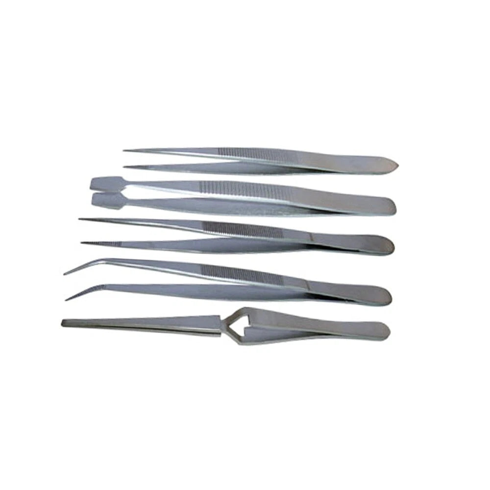 5-piece Stainless Steel All-purpose Tweezer Set - Jewelry Making