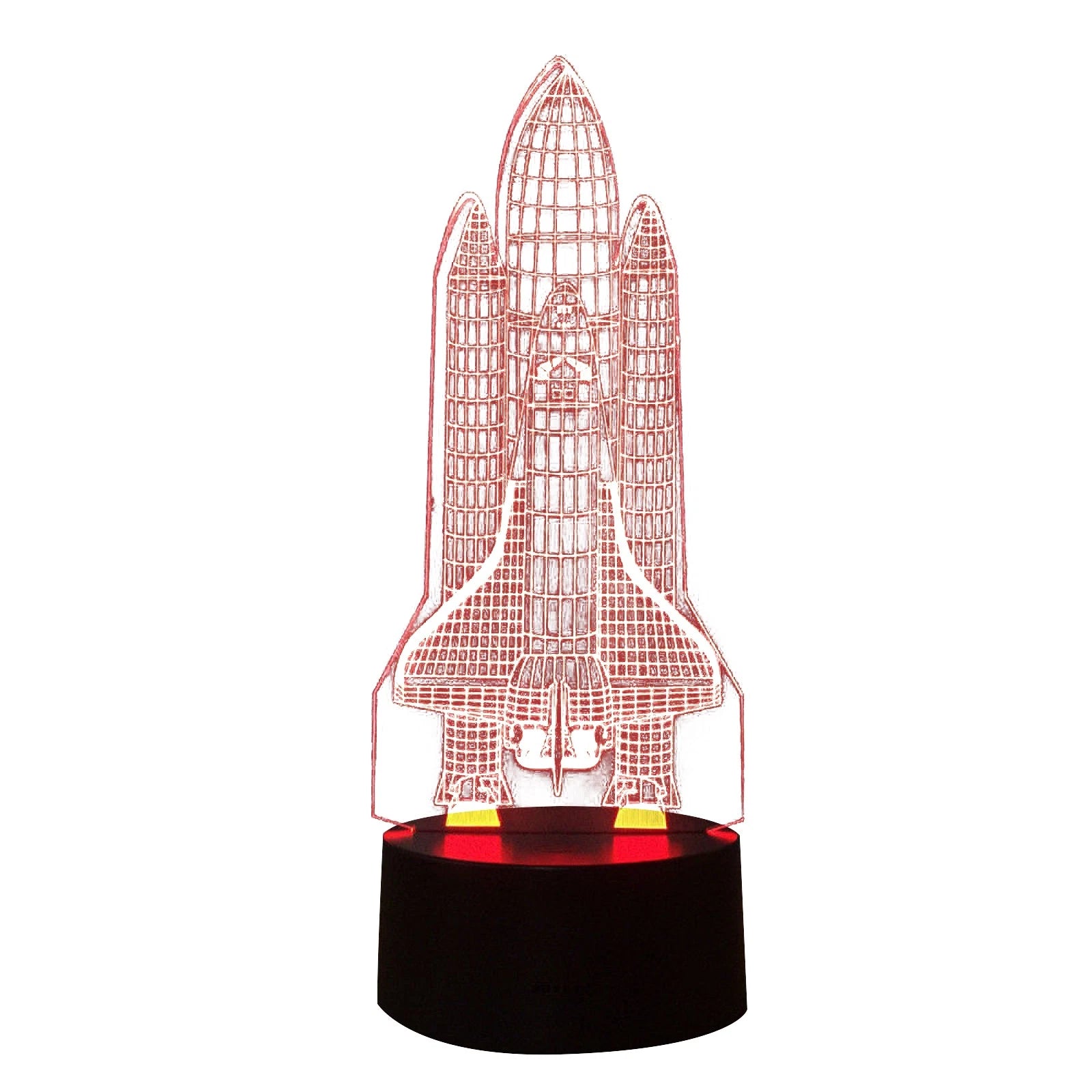 3d Space Rocket Night Light 7-color Changing Led W Remote Control