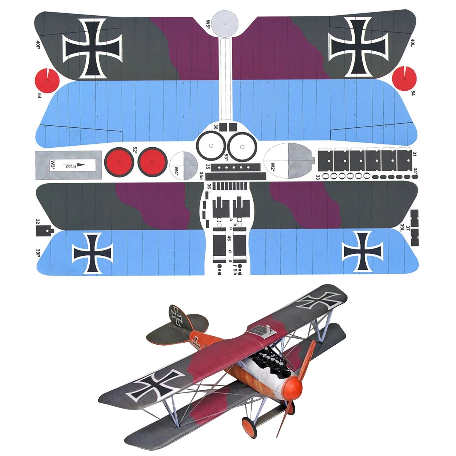 1:33 Britain Albatross D.v Fighter Paper Model Military Puzzle Kit