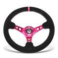 350mm 3" Dish Wheel Nrg 3-spoke Fuschia Suede | Built Supply Co