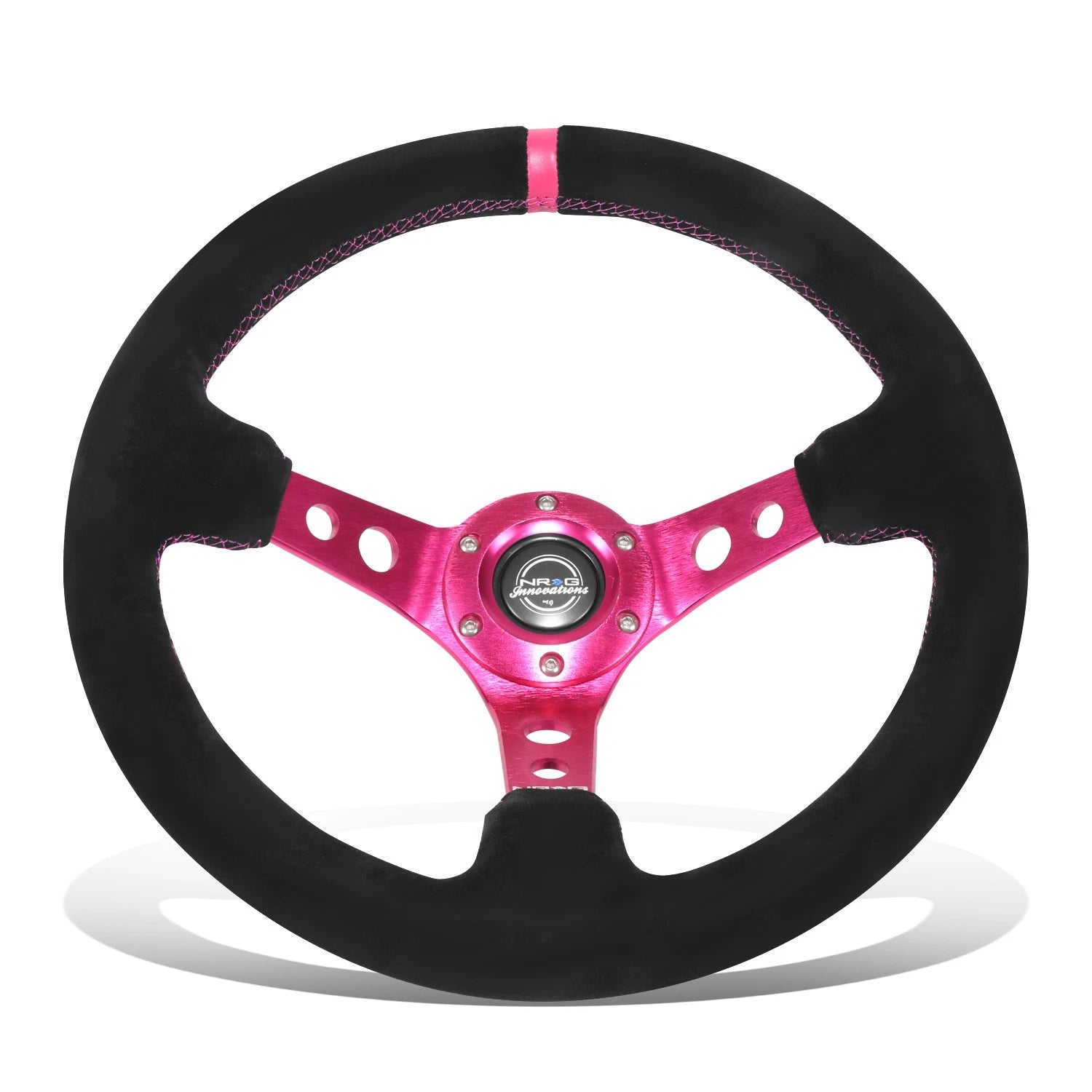 350mm 3" Dish Wheel Nrg 3-spoke Fuschia Suede | Built Supply Co