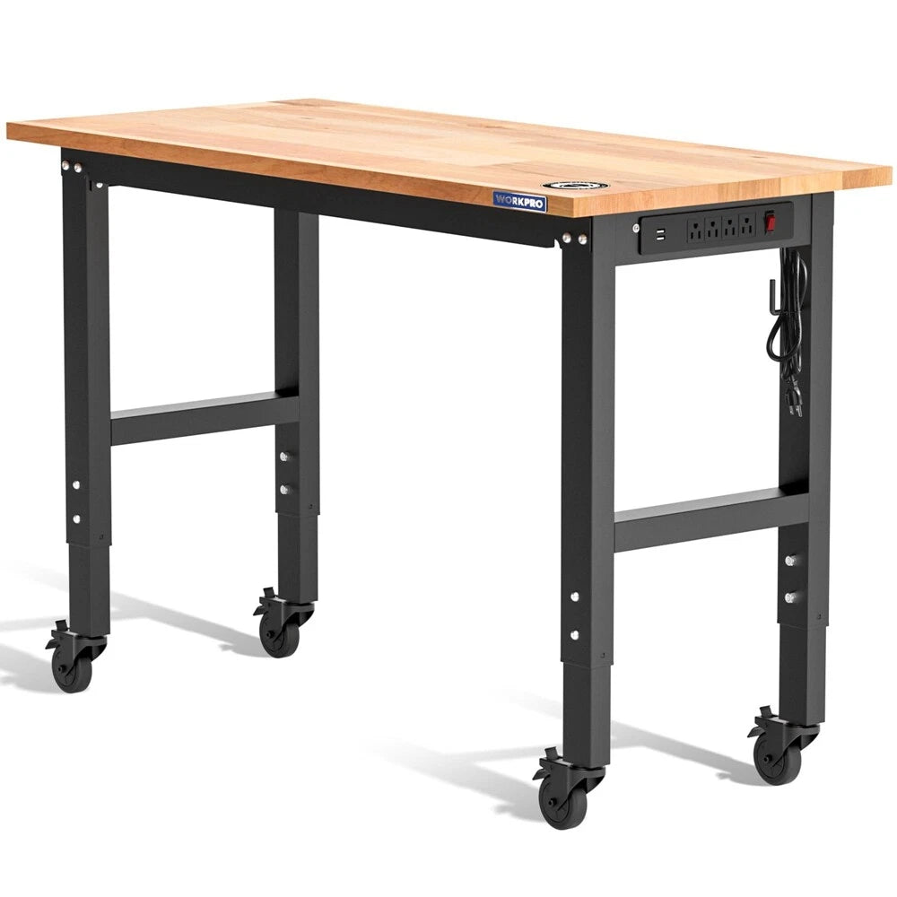 Workpro Garage Workbench 48"x22" Adjustable Workbench With Wheel