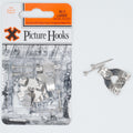 X Picture Hooks Nickel Plated + Pins No.3 Pack of 3 Chrome/Silver