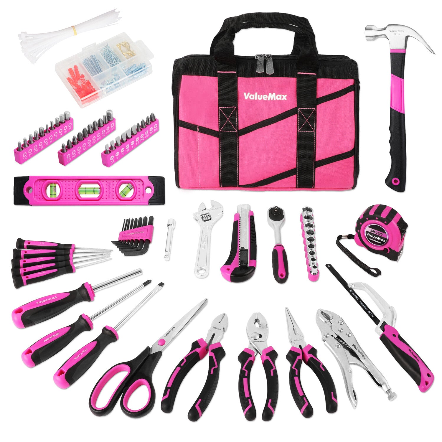 VALUEMAX 219PC Pink Home Tool Set by VALUEMAX
