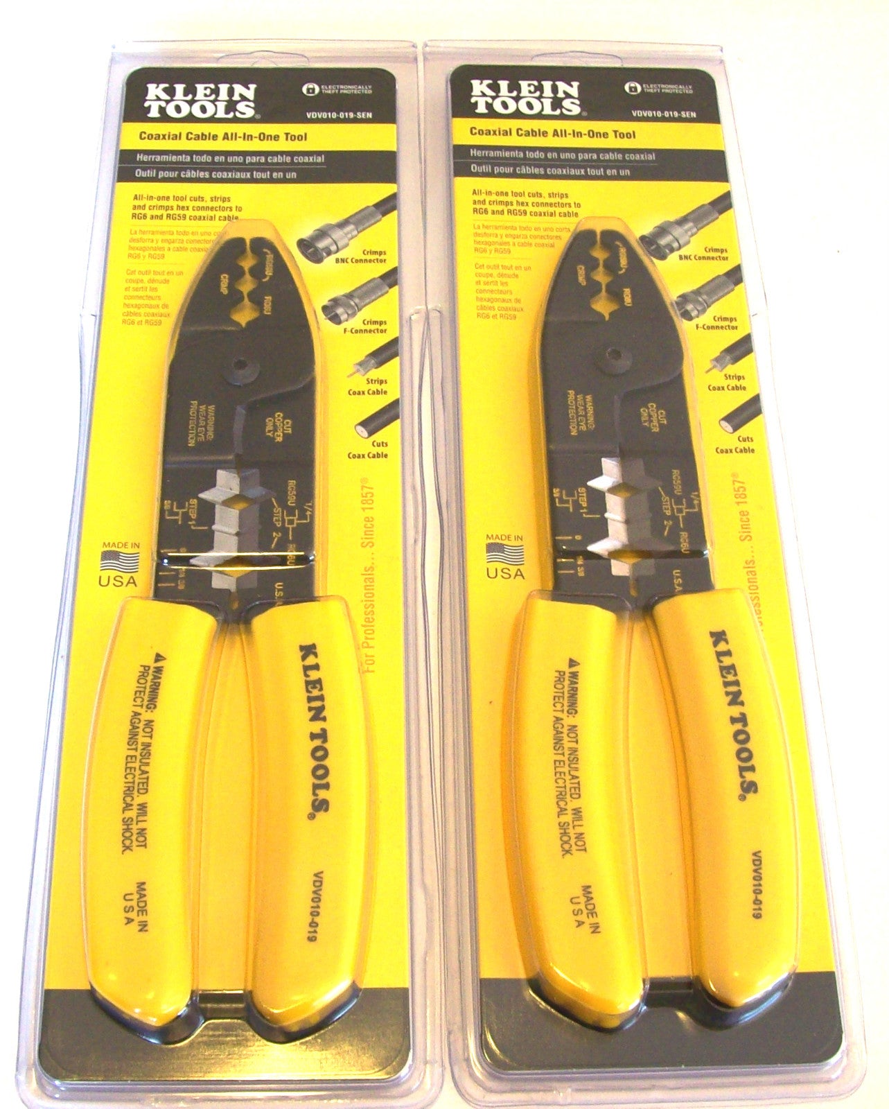 Klein Tools Coaxial Cable Crimper Stripper Cutting Pliers - RG6/RG59 by Klein Tools