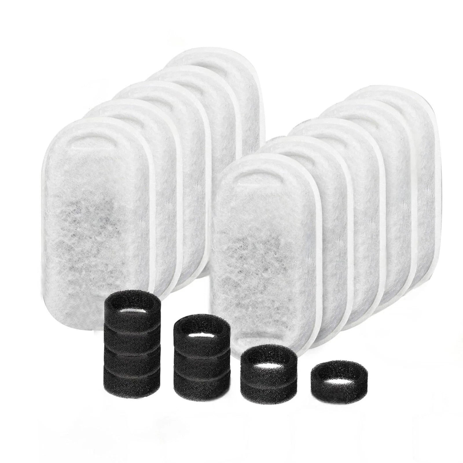 10 Pack Cat Water Fountain Filters With 10 Sponges For Pet Drinking