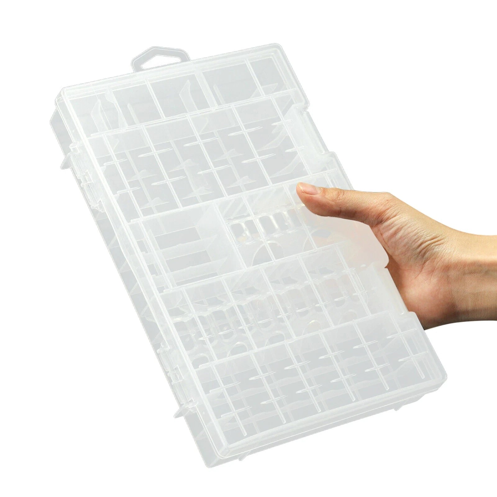 Clear Hard Plastic Aa/aaa C D 9V Cell Battery Storage