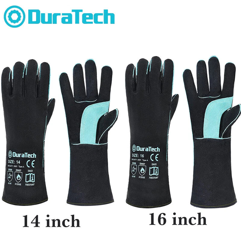 Duratech Welding Gloves 14"/16" Fireplace Heat/fire Resistant Cow