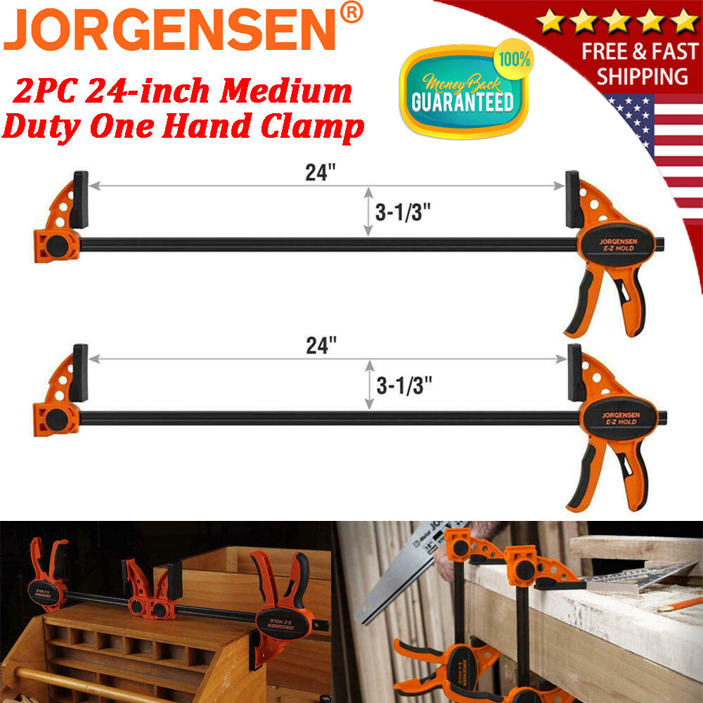 Jorgensen 24"One Hand Clamp/Spreader 2-pack Medium Duty E-Z Hold Bar