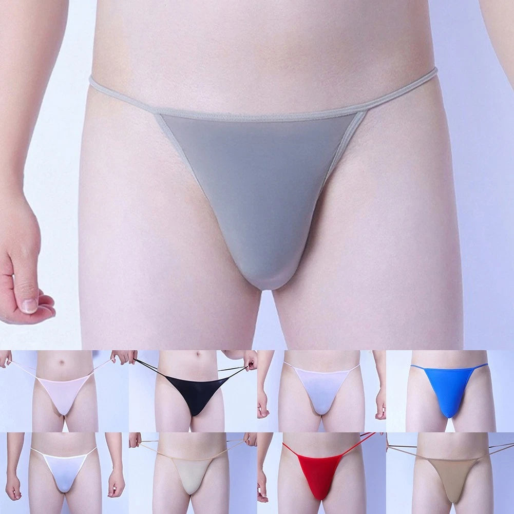 Men's Thongs Sexy Underwear Gstring Pouch Panties Sheer Smooth Purple