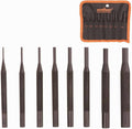 8 Pcs Forged Steel Pin Punch Set in Roll Up Case Rifle Gunsmithing Jewelers Auto